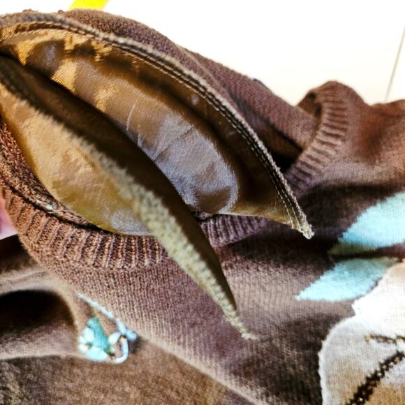 Vintage Fall Leaves Knit Sweater Short Sleeve Alfred Dunner Women's Plus 2X 3645 - Picture 6 of 7